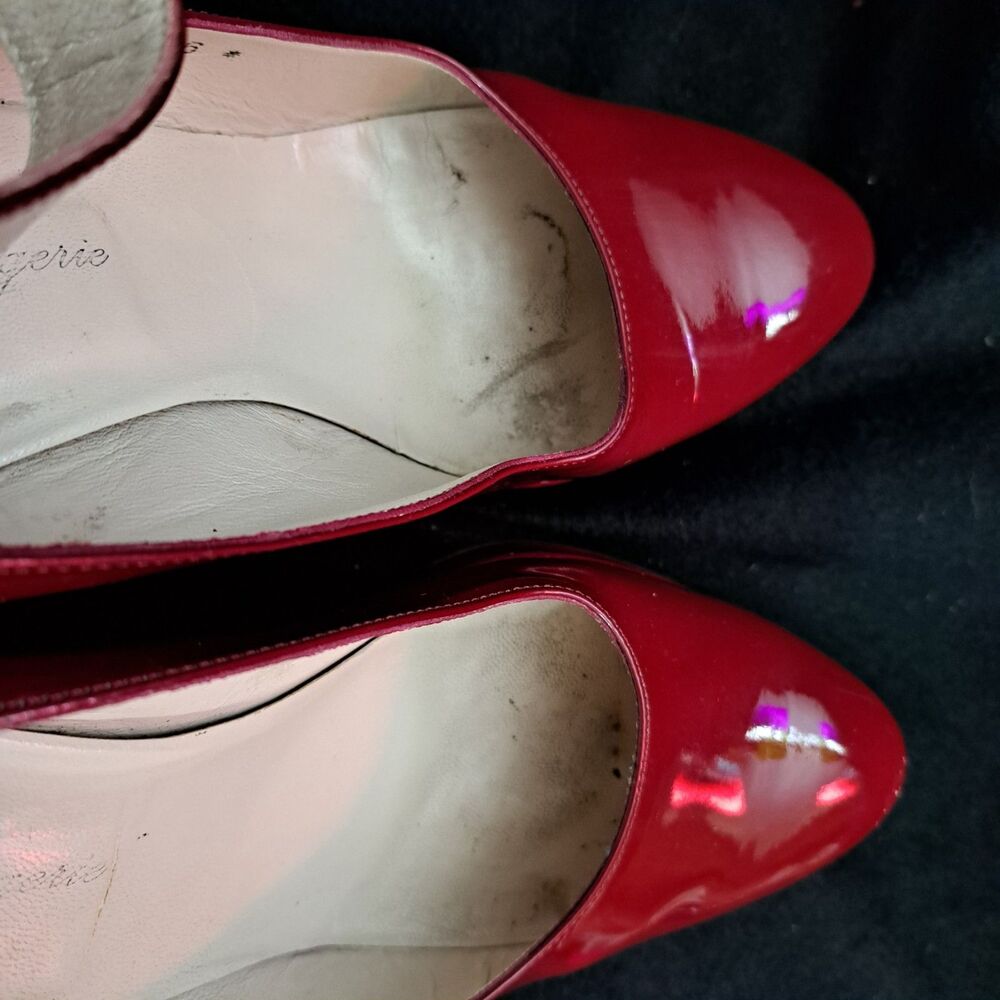 Vintage Robert Clergerie Tulam Red Baby Doll Style Patent Leather Sz 8 B Wedges - Picture 12 of 12